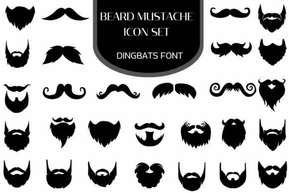 Beard Mustache Icon Set: A Typeface for Distinctive Branding