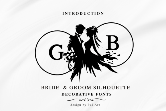 Bride & Groom Silhouette Monogram