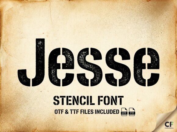 Jesse: A Bold Stencil Font for Industrial Edge