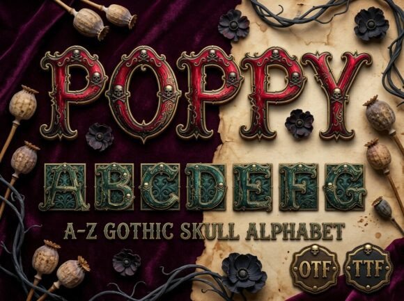 Poppy: A Gothic Typeface with Macabre Elegance