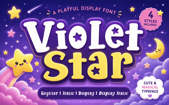 Violet Star: A Magical Font for Playful Designs